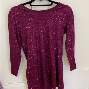 Dkny purple pink sequin top